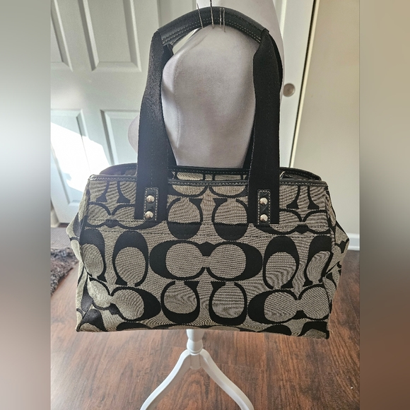 COACH AUTHENTIC BAG F14878 DAISY SIGNATURE CANVAS LEATHER TRIM B PREOWNED - Picture 9 of 15